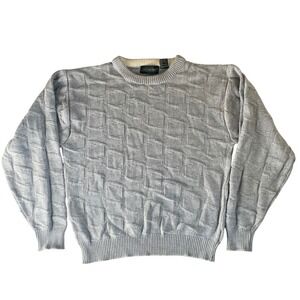 Vintage Hill & Archer Sweater Mens Small Gray 90s Knit Chunky Fishermans Grandpa